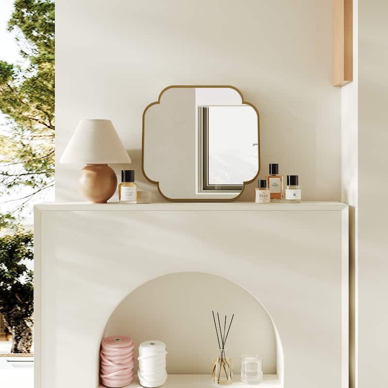 MacLuu Rectangle Scalloped Decorative Wall Mirror