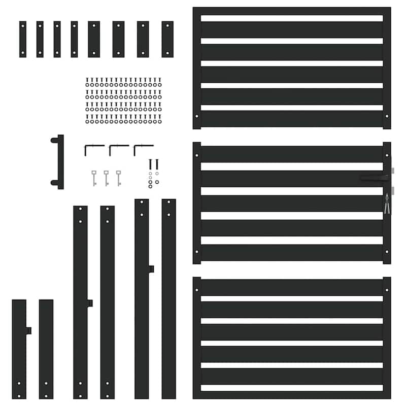 vidaXL Patio Gate Lockable Black 39.4x47.2" Aluminium