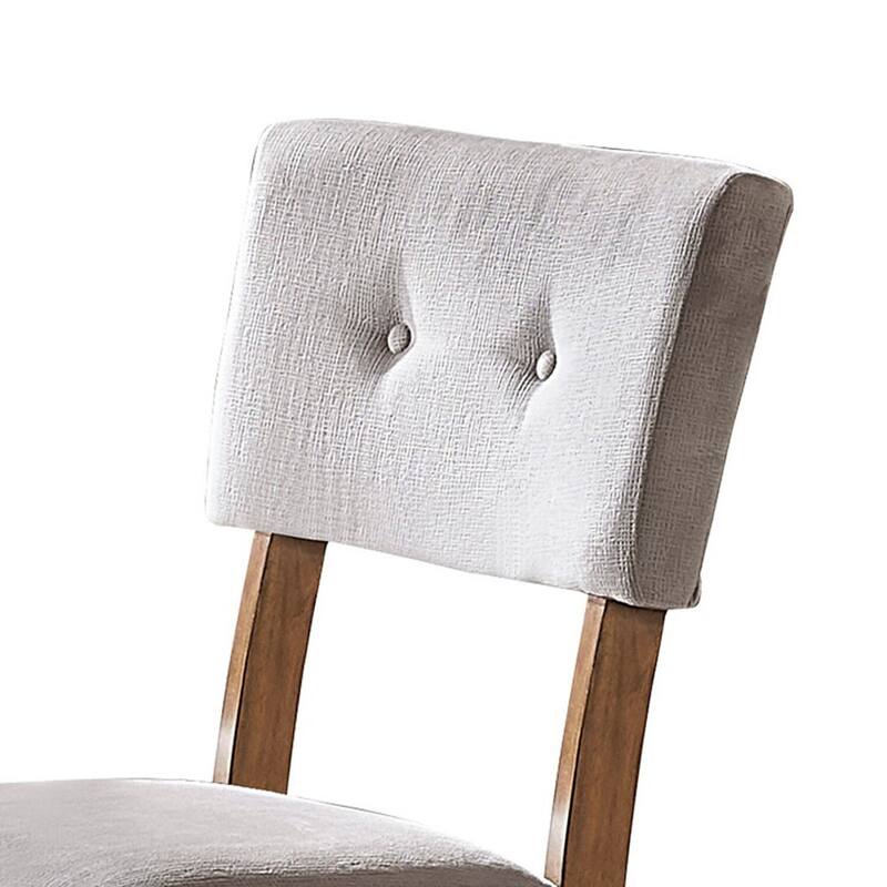 Brown/Gray Fabric Upholstered Wood Frame Dining Chair, Set of 2, Sturdy Dining Chair for Dining Rooms - 20.5