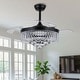 preview thumbnail 24 of 43, Kviflon 48'' Crystal Ceiling Fan with Lights and Remote 6 Speed, 3 Light Change Retractable Blades Chandelier Ceiling Fan Black