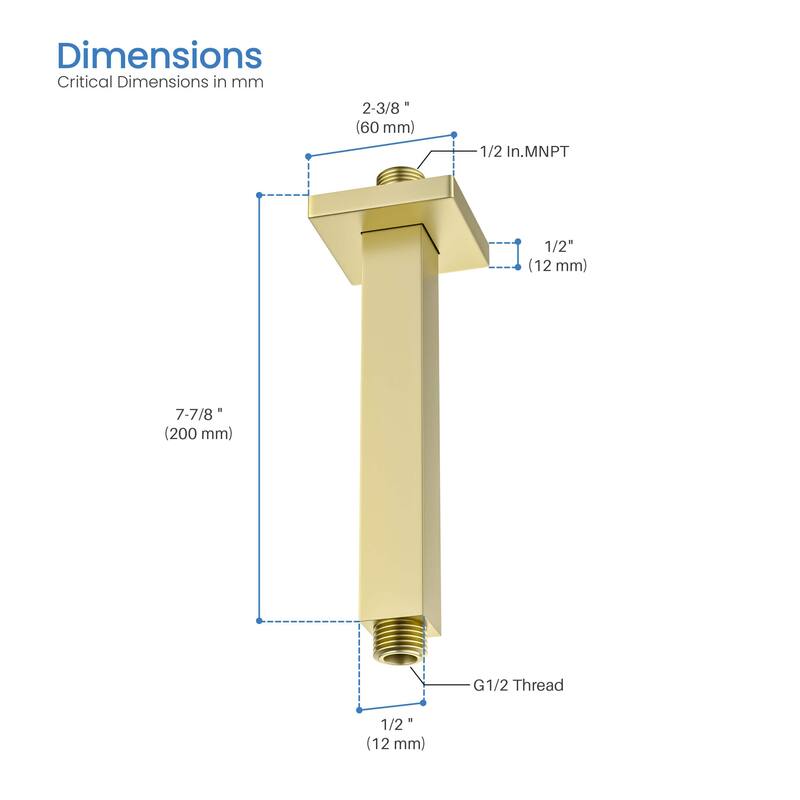 Cube 8" Ceiling Mounted Shower Arm
