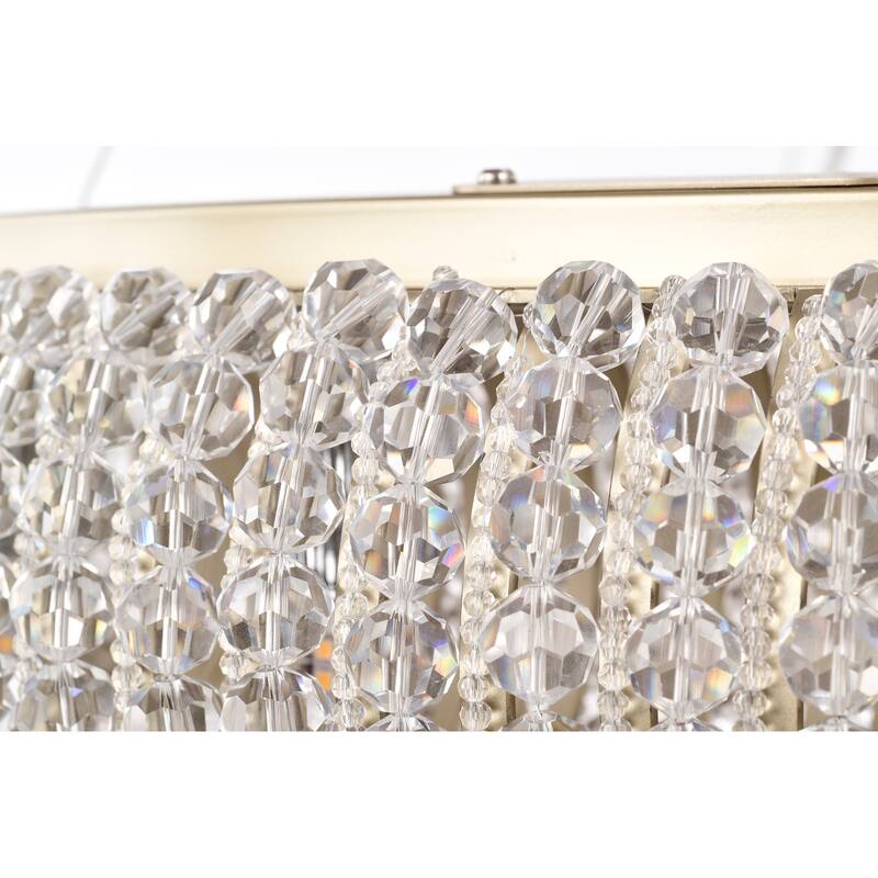 Krista Glam Champagne Gold Crystal Chandelier - 2 Size Options (16-Light/24-Light), Dimmable G9 Fixture with Adjustable Wire