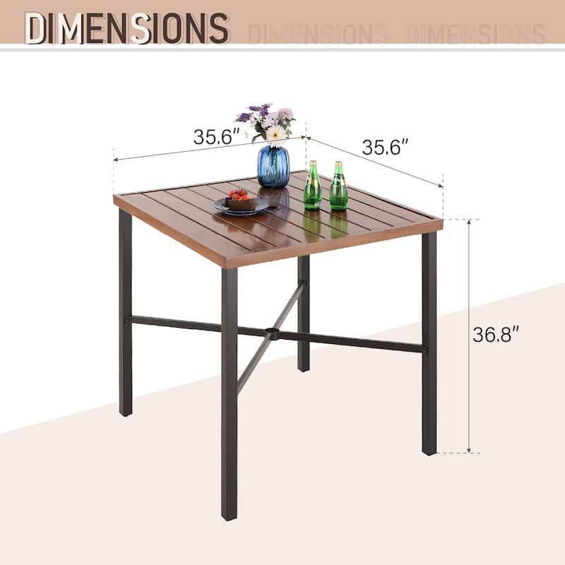 36-inch Metal Bar Table with 1.59-inch Umbrella Hole Bar Table