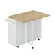 preview thumbnail 9 of 41, Rolling Kitchen Island on Wheels, Drop Leaf Kitchen Cart with Seating, Breakfast Bar Set with 2 Bar Stools and Wine Storage
