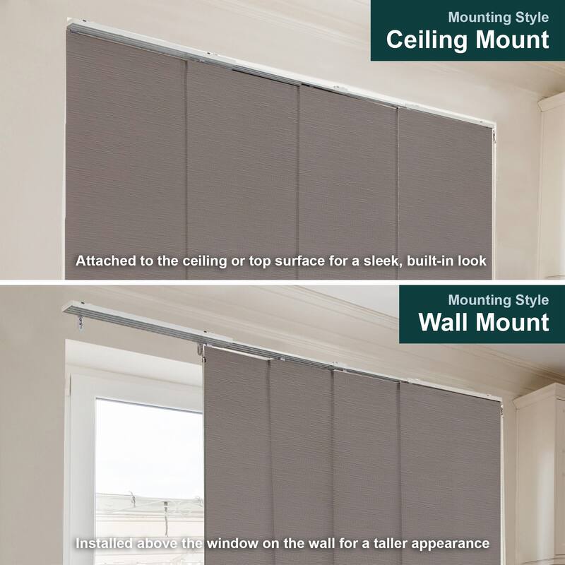 CHICOLOGY Adjustable Sliding Panels, 4-Rail Track, Vertical Blinds, Pation Door Curtain, Room Divider