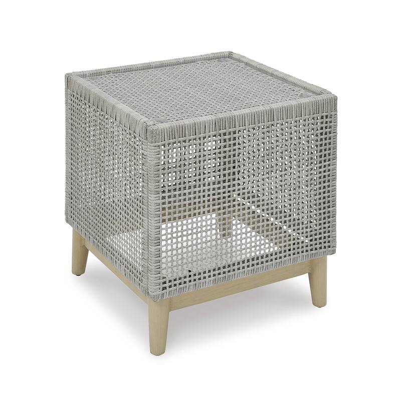 Signature Design by Ashley Seton Creek Gray Outdoor End Table - 21.63" W x 21.63" D x 23.25" H