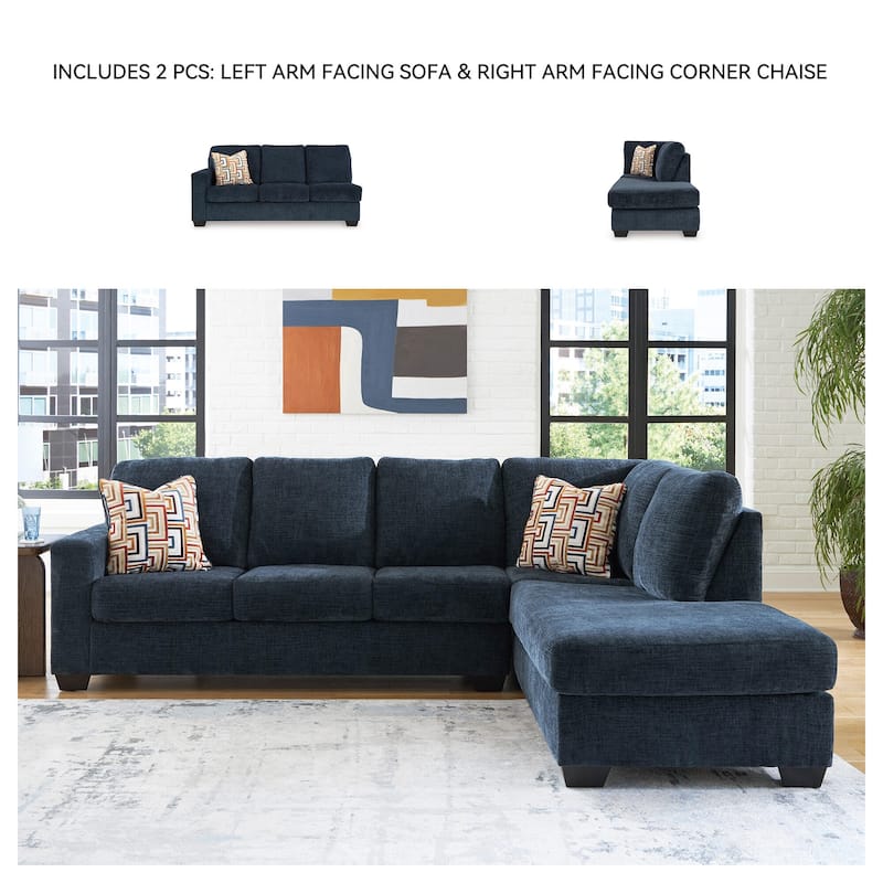 Signature Design by Ashley Aviemore 2-Piece Sectional with Chaise - 110"W x 90"D x 37"H