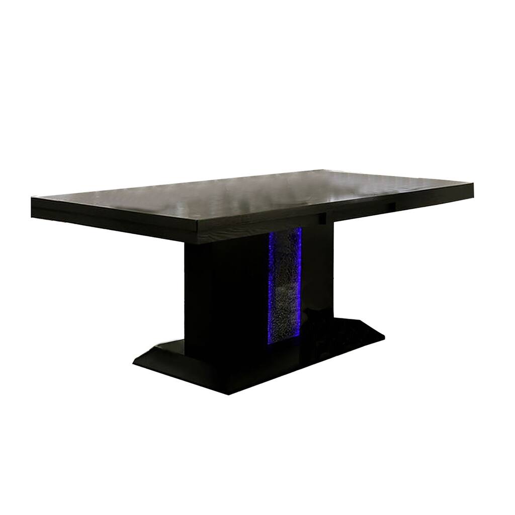 Contemporary Pedestal Dining Table in Black Finish