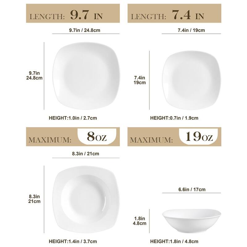 MALACASA Porcelain Modern Dinnerware Set