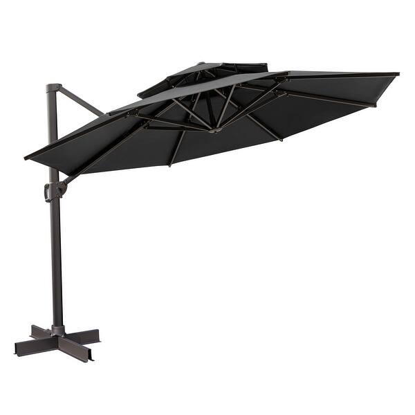 Crestlive Products 11.5' Double Top Round Patio Cantilever Offset