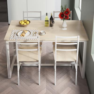 Five-piece set table and chair with backrest, industrial style, solid structure