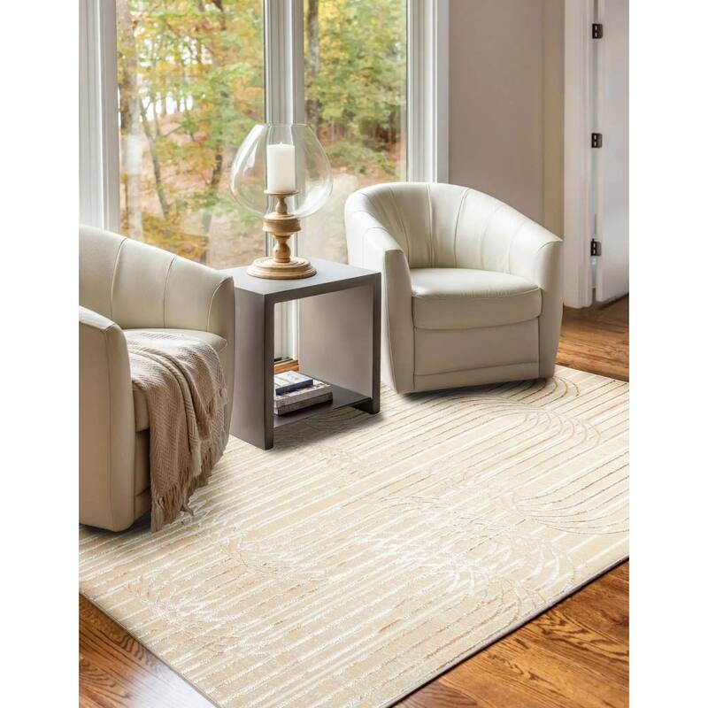 ECARPETGALLERY Machine Made Blythe Beige Area Rug