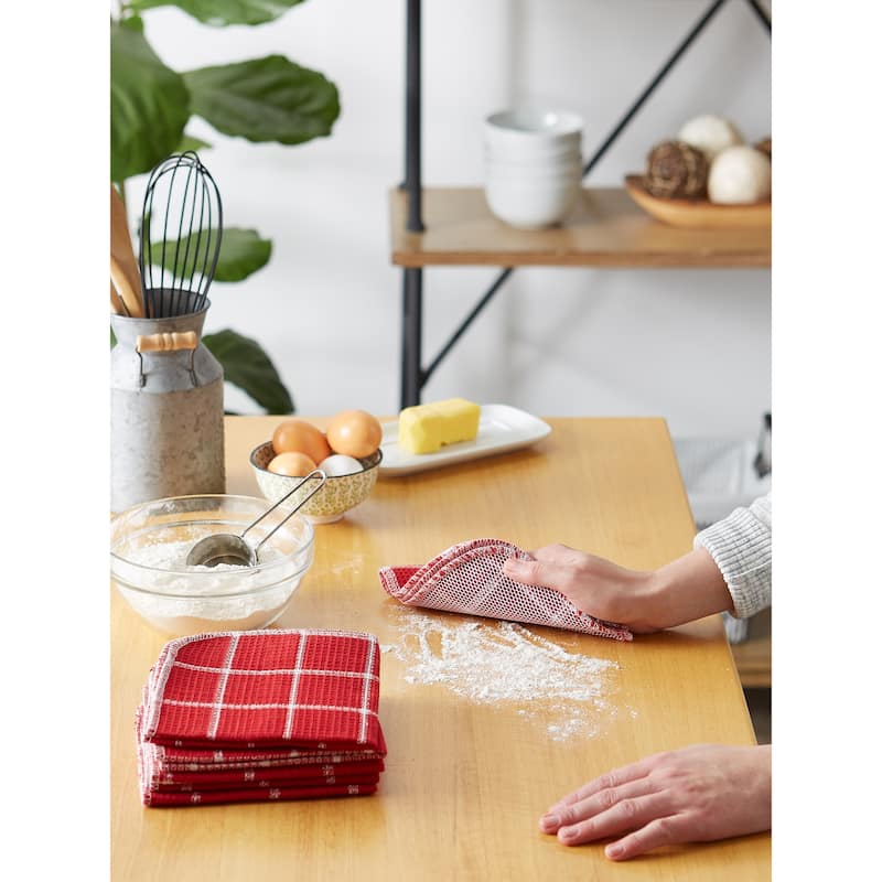 DII Black Buffalo Check Scrubber Dishcloth Set of 6