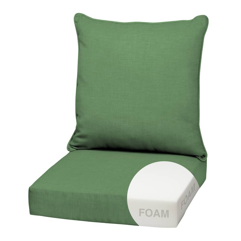 ARDEN Outdoor Foam Deep Seat Cushion Set, 22 in x 24 in - Bright Moss Green Leala