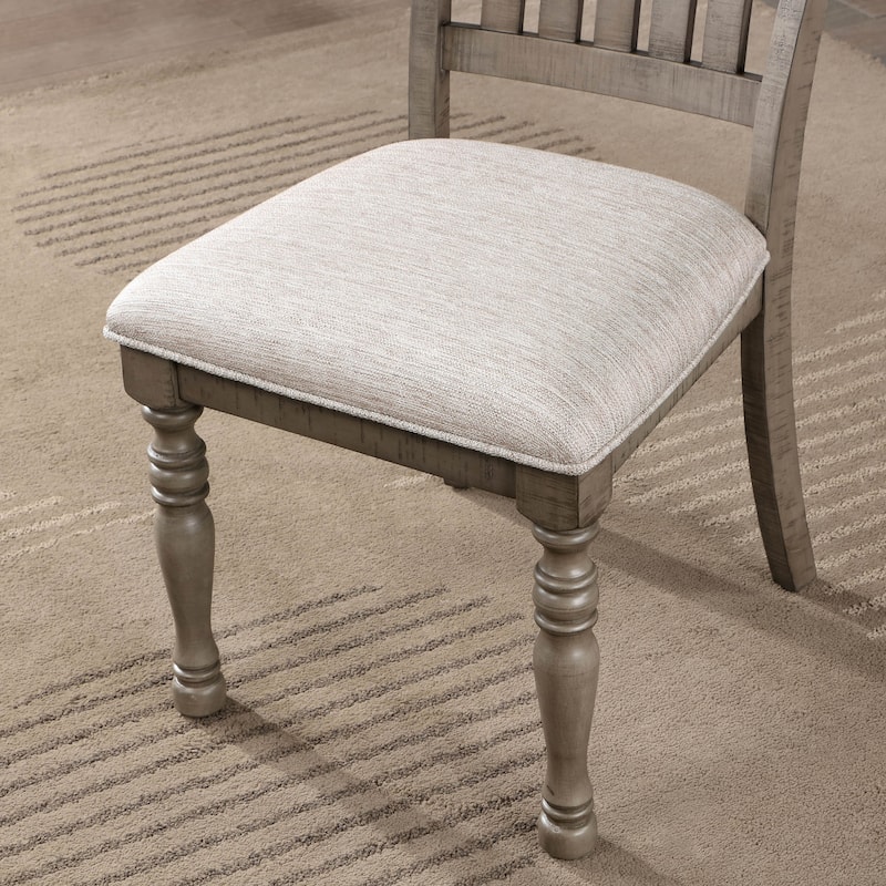 Urth Transitional Grey Linen Padded Curved Backrest Side Chairs by Furniture of America (Set of 2)