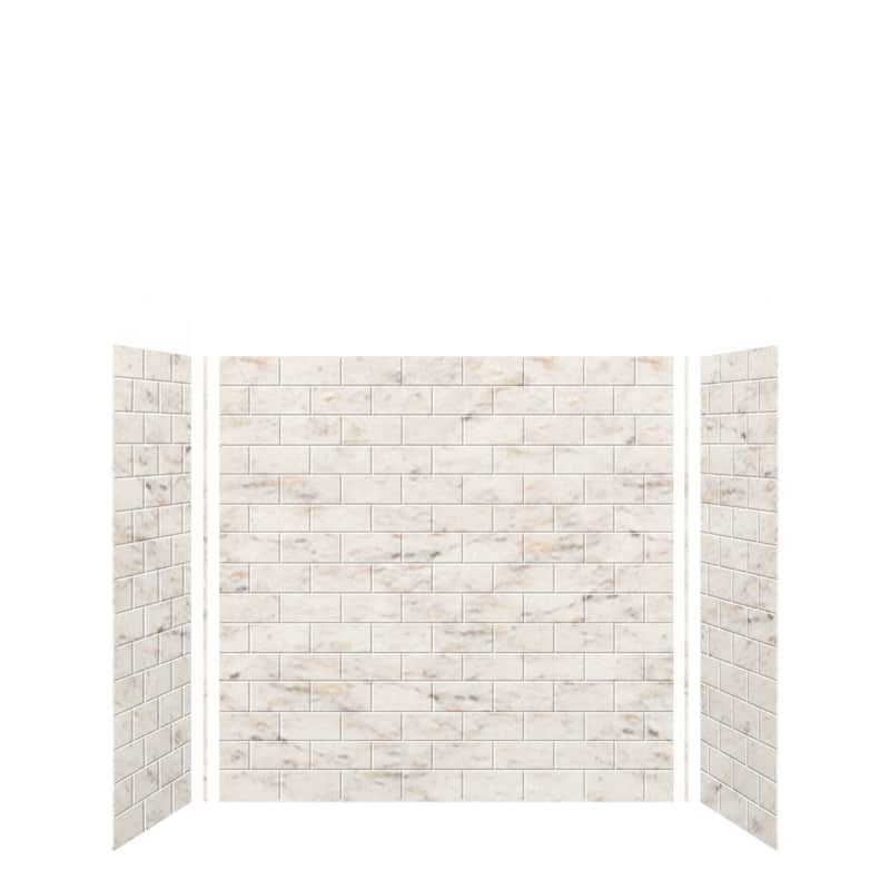 Transolid SaraMar 36-In X 60-In X 60-In Glue to Wall 3-Piece Tub Walls - 60" x 36" x 60" - 60" x 36" x 60"