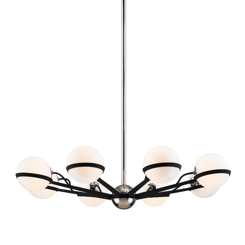 Ace 8-light Carbide Black with Polished Nickel Accents Chandelier