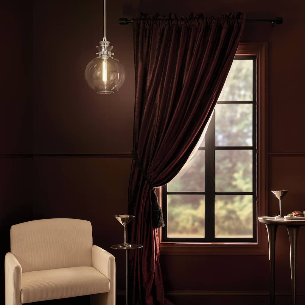 Kichler Lighting Laria 10.25 Inch 1 Light Pendant with Clear Glass in Polished Nickel