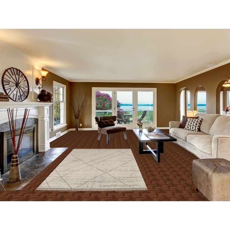 All-Over Ivory Moroccan Oriental Area Rug Hand-Knotted Wool Carpet - 4'9"x 8'9"