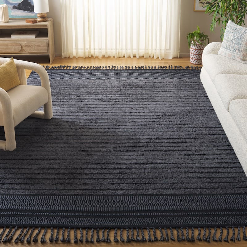 SAFAVIEH Handmade Kilim Roxani Yosra Transitional Cotton Rug - 8' x 10' - Black/Grey