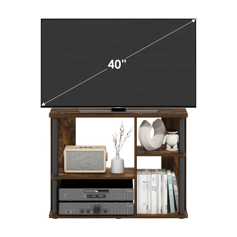 Furinno Classic TV Stand with Plastic Poles for TV up to 40-Inch