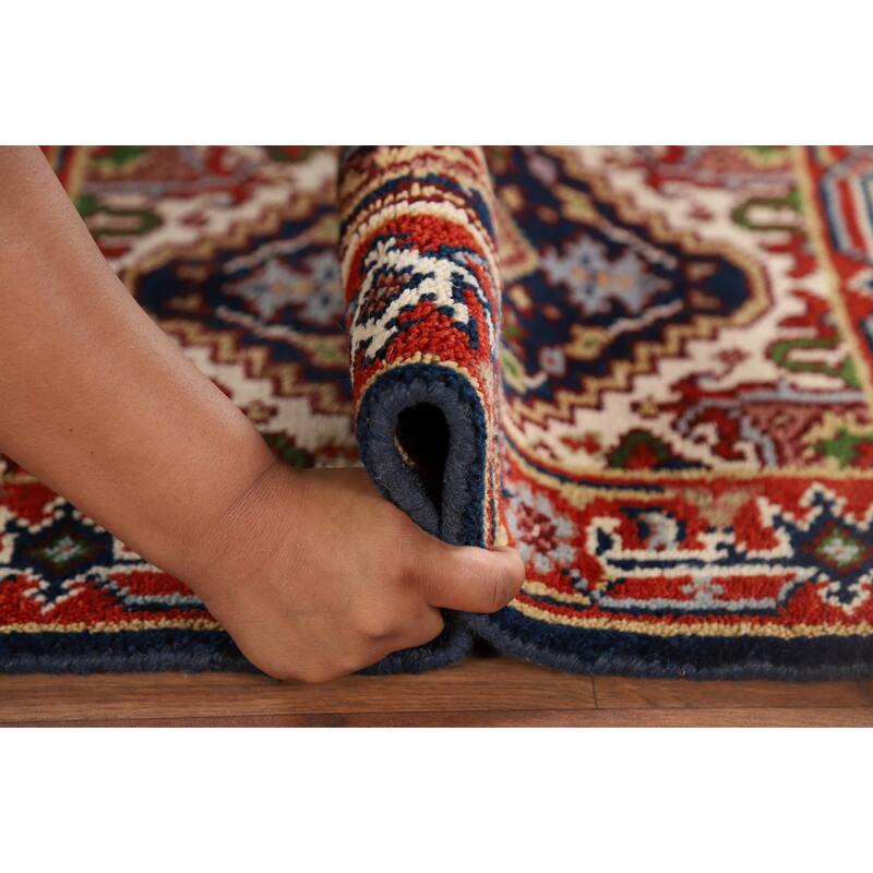 Geometric Heriz Serapi Indian Accent Rug Handmade Wool Carpet - 2'0" x 3'0"