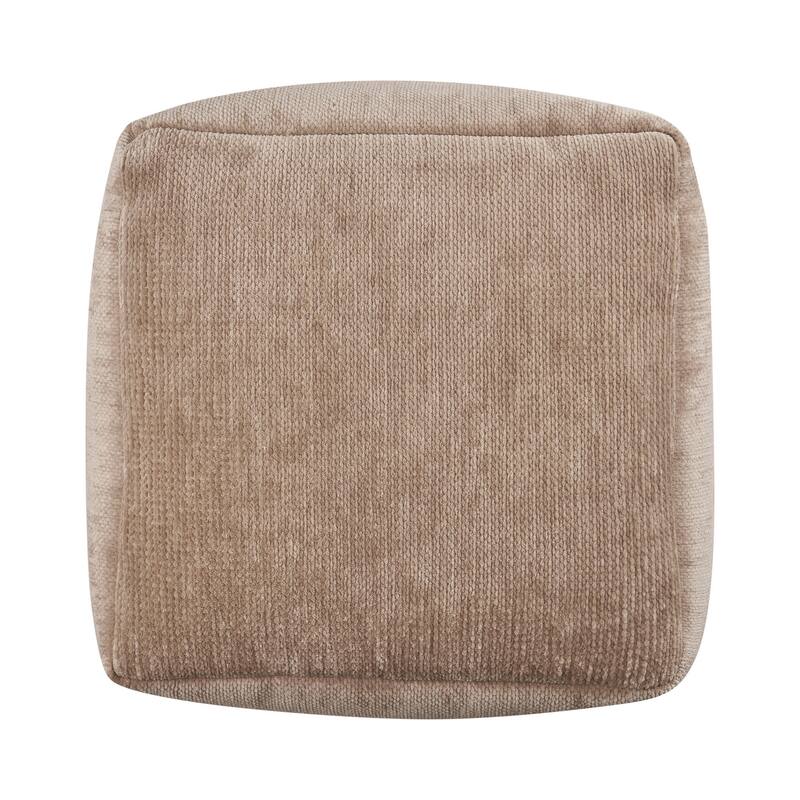 Sevita Transitional Solid Chenille Indoor Pouf