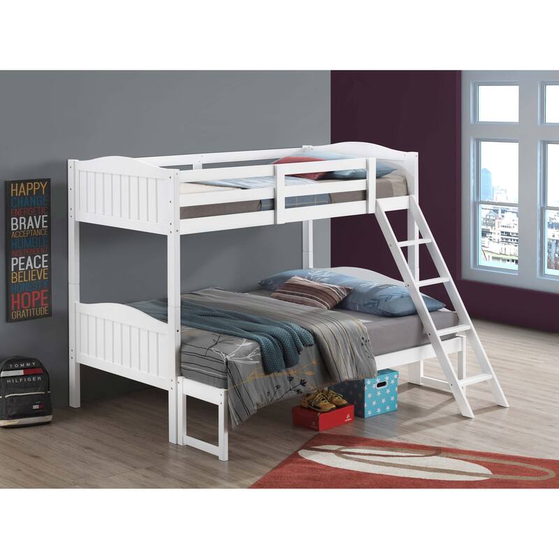 Arlo Transitional Wood Frame Bunk Bed with Ladder