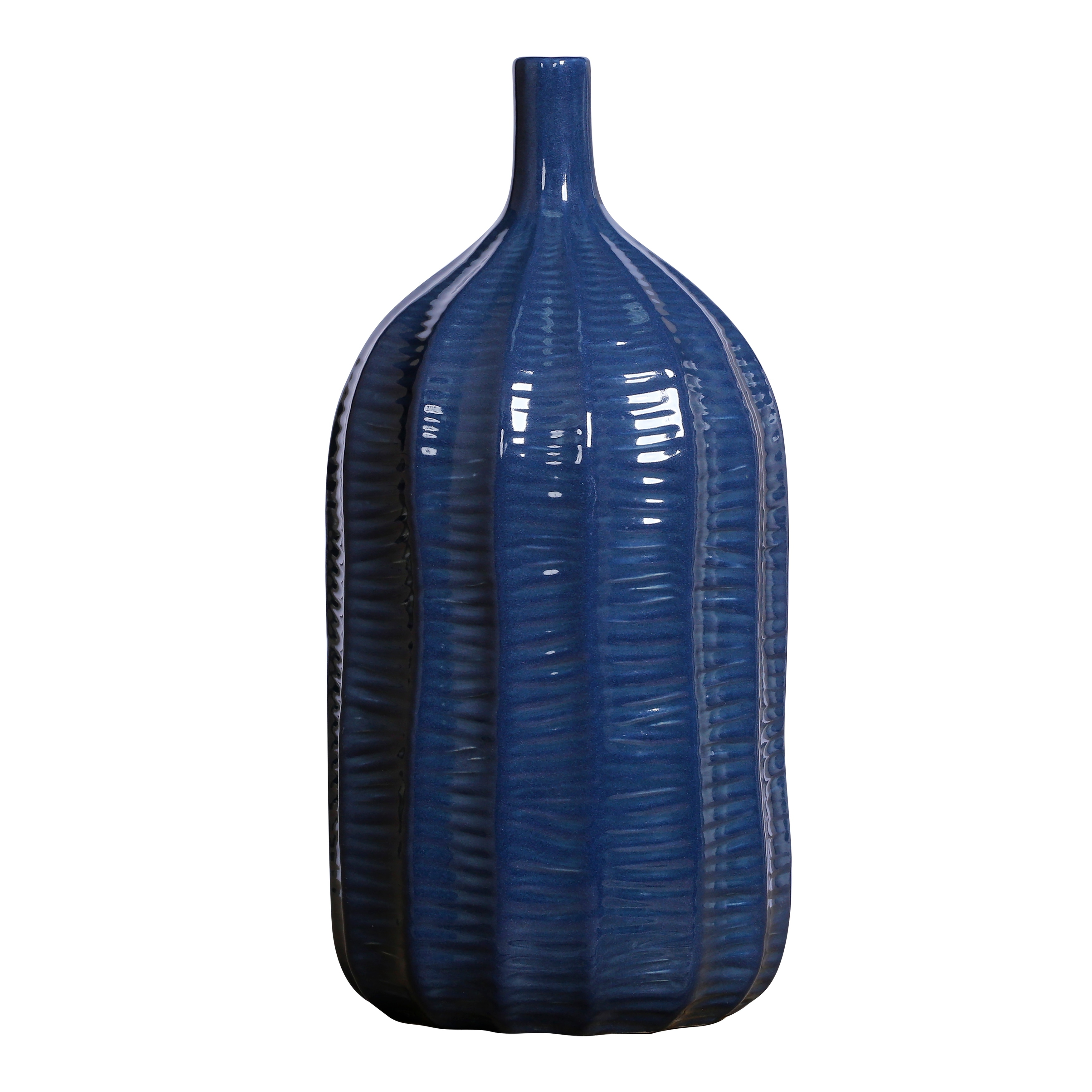 Elk Home Philip Blue Glazed Earthenware 7 Inch Wide Vase