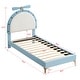 preview thumbnail 7 of 12, Upholstered Platform Bed with Alarm Clock Shaped Headboard