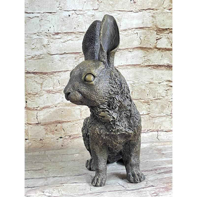 Hot Cast Bronze Bunny Imitative Rabbit Sculpture Statue Figure Figurine By Milo 13 Inches X 12 Inches