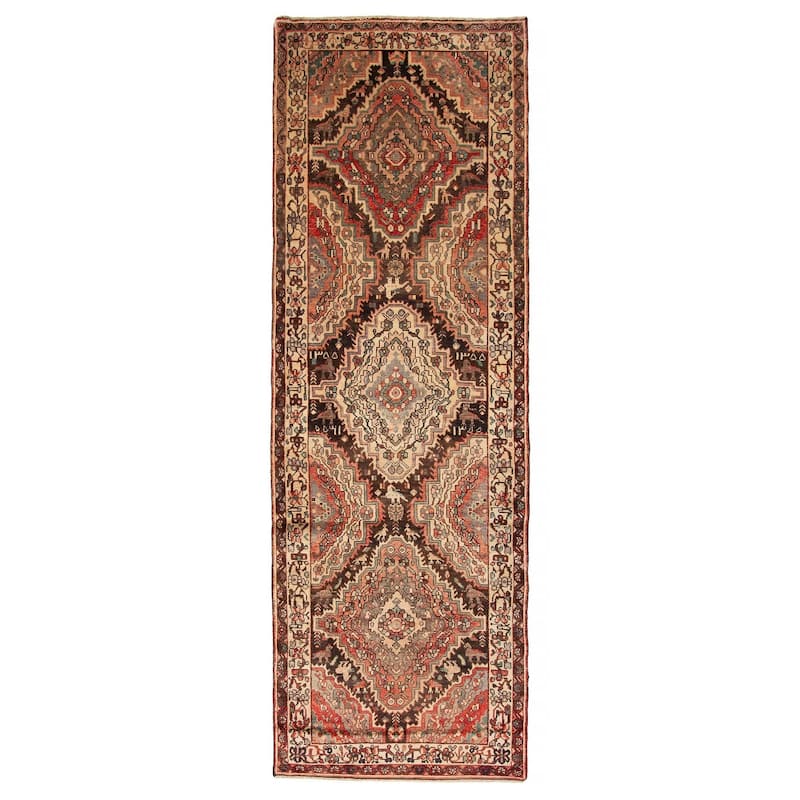 ECARPETGALLERY Hand-knotted Andelz Brown Wool Rug - 4'0 x 12'2 - Dark Brown - 4'0 x 12'2