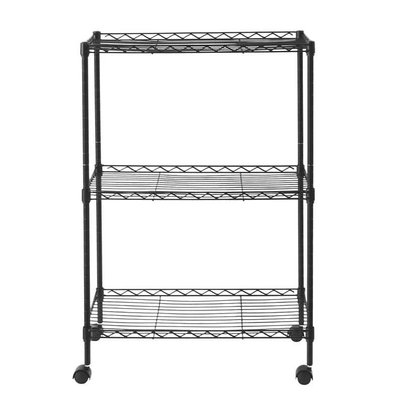 Black 3-Tier Shelving All-Purpose Utility Cart