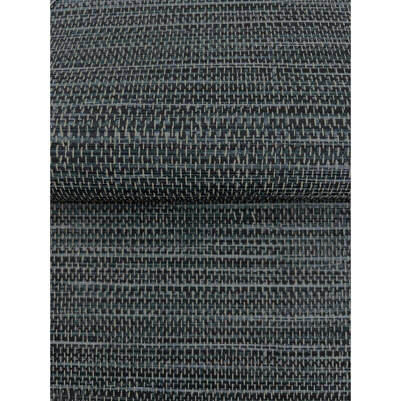 Winn Black Faux Grasscloth Wallpaper
