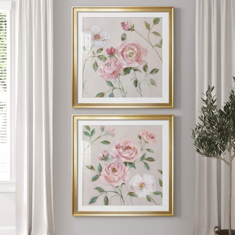 Cottage Sweet Roses I Premium Framed Print - Ready to Hang