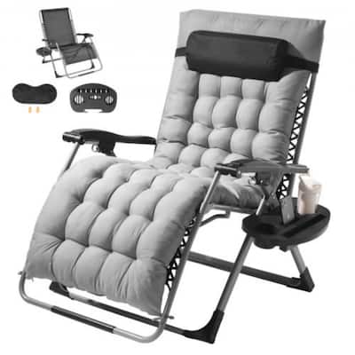 33 Inch Zero Gravity Recliner Lounge Chair with Steel Tube Frame and Thick Cushioned Pad - 34.05 x 32.48 x 43.7 in