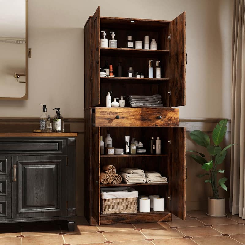 Costway 72" Tall Kitchen Pantry Modern Farmhouse Cupboard Cabinet with - See Details