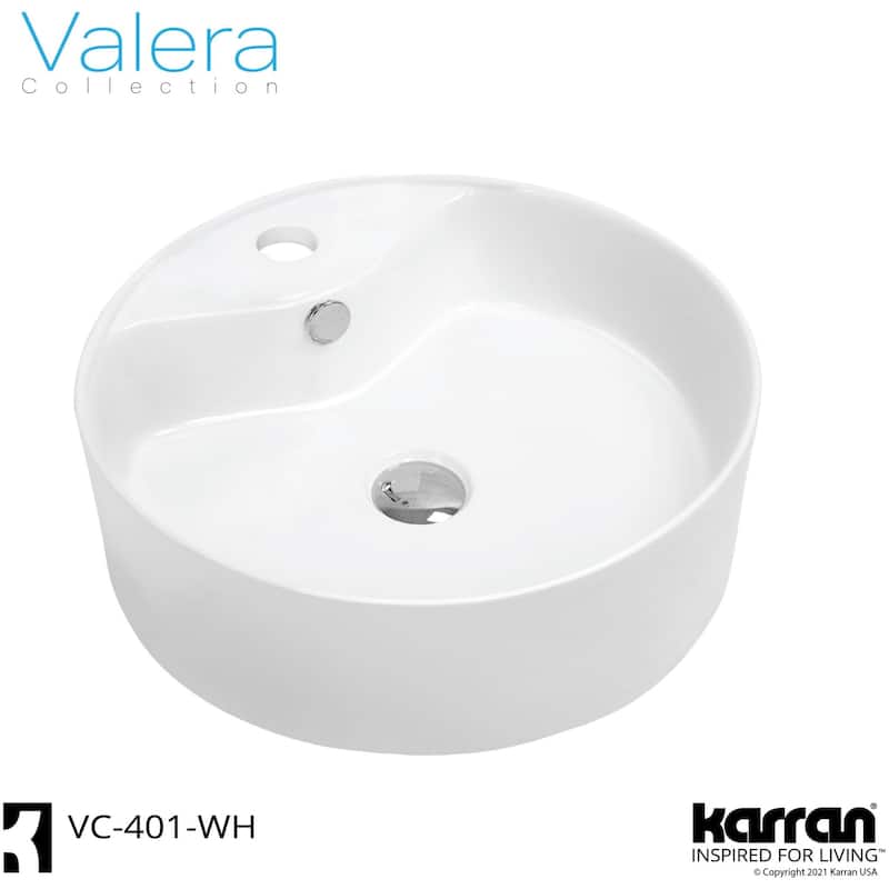 Karran USA VC-401 Valera 18-1/8" Circular Vitreous China Vessel