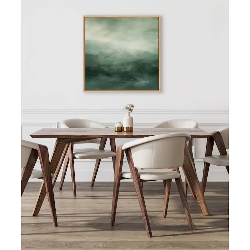 Kate and Laurel Sylvie Abstract Sage Framed Canvas by The Creative Bunch Studio