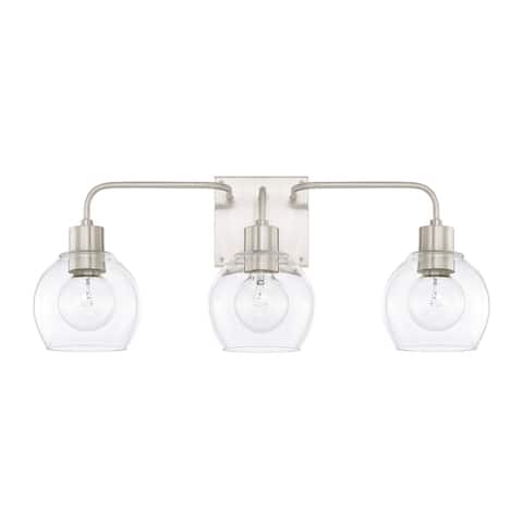 Tanner Clear Glass 3-light Bath/ Vanity Fixture