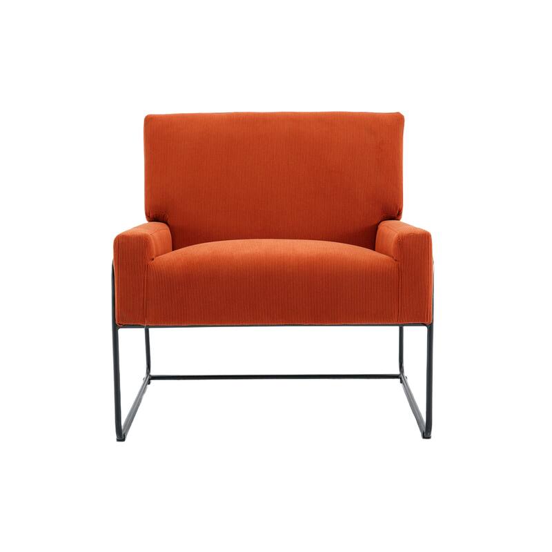 Modern Industrial Slant Armchair with Metal Frame,Premium High Density Soft Single chair for Living Room Bedroom