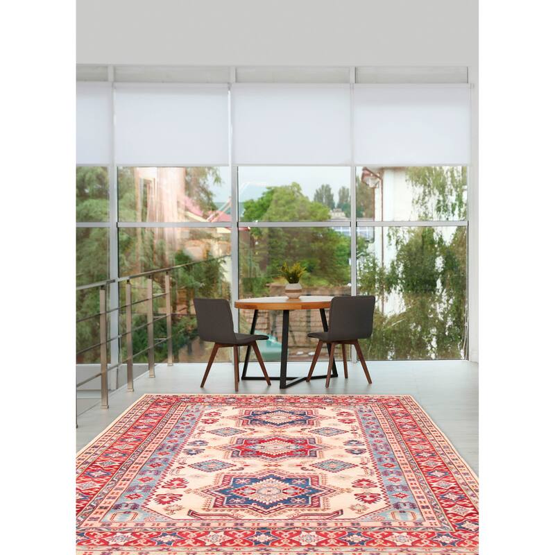 ECARPETGALLERY Hand-knotted Finest Ghazni Ivory Wool Rug - 6'7 x 9'2