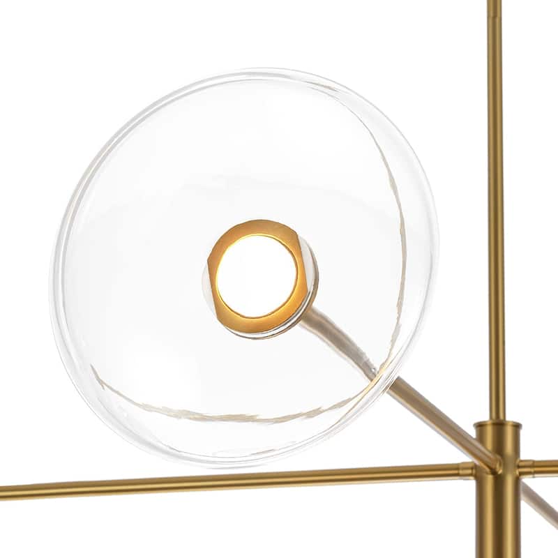 Mid-Century 8-Light Disc Glass Dimmable LED Sputnik Chandelier - N/A