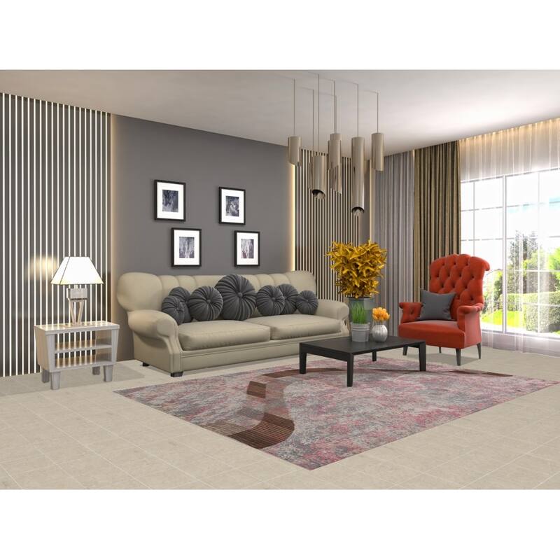 Striped Abstract Oriental Area Rug Handmade Wool Carpet - 5'8" x 7'10"