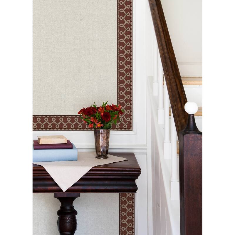 Chesapeake Scalloped Ribbon Red Trim Wall Border