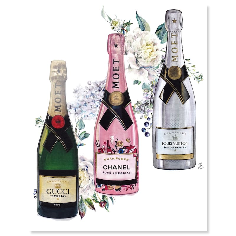 Doll Memories - Champagne Floral Acrylic by Art Remedy, Ready to Hang - 16" x 24"