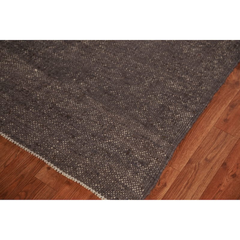 Hand Woven Oriental 100% Jute Carpet Southwestern Modern Brown Kilim Area Rug - 9' 9'' X 8' 4''