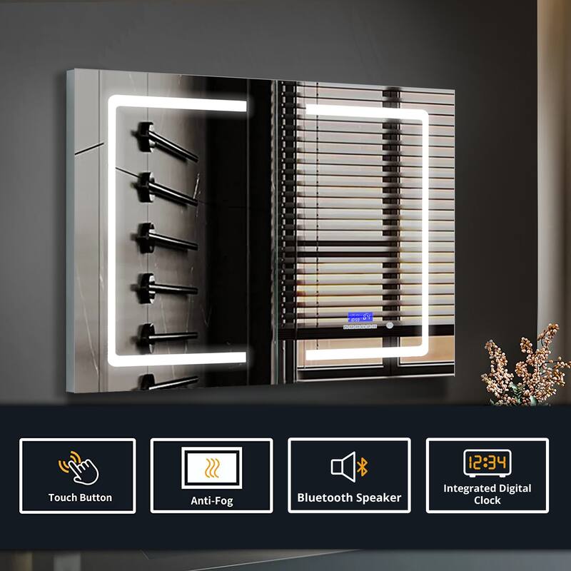 Bracciano 30" Surface-Mount LED Mirror Medicine Cabinet with Defogger