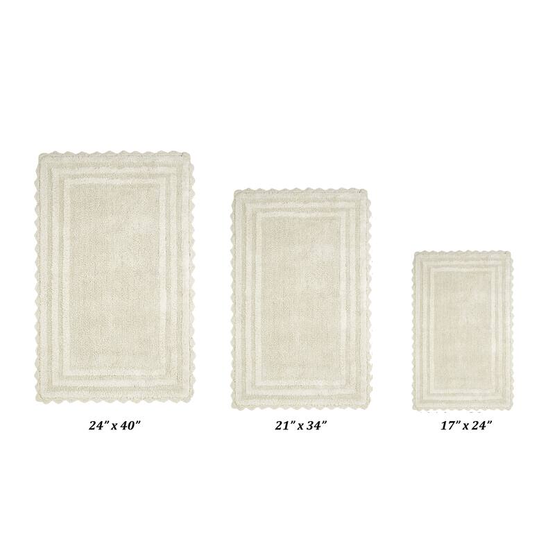 Better Trends Bath Rugs Set 100% Cotton Soft & Water Absorbent Tufted Bathroom Rug for Shower, Sink Bath Mats Lilly Crochet