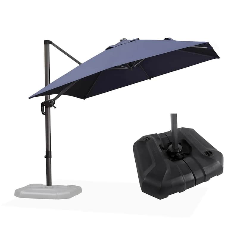 PURPLE LEAF 9 ft 360 Degree Rotation Patio Umbrella With Base
